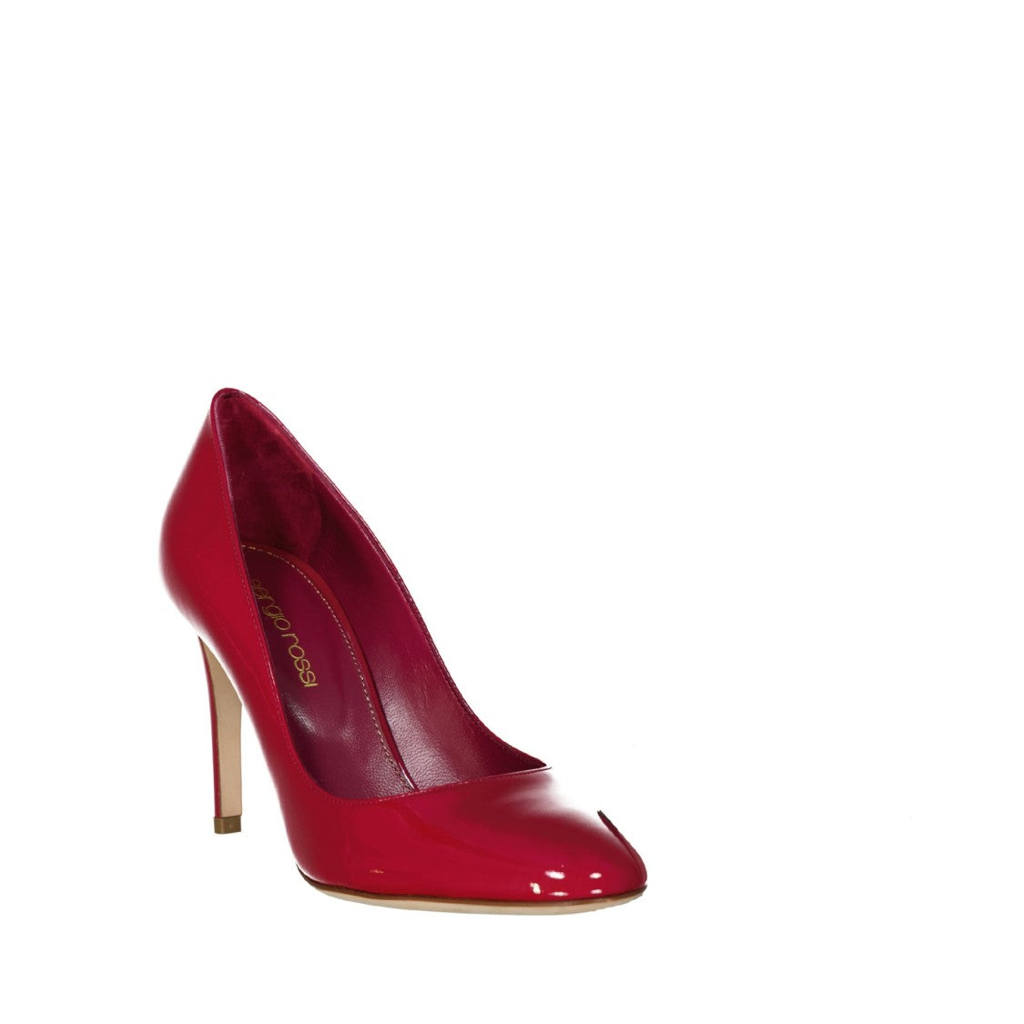 Sergio Rossi Red Calf Leather Pumps With Polished Finish