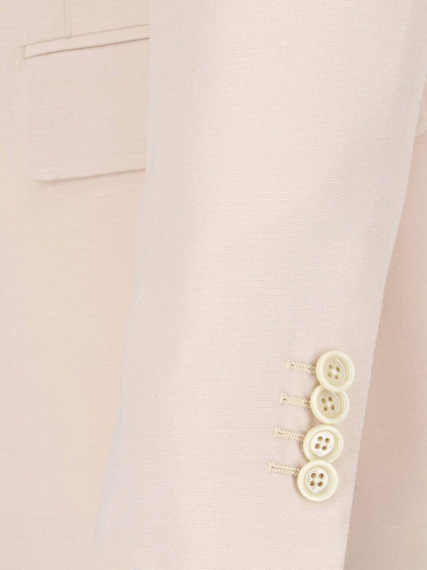 Lardini Cream Single-Breasted Viscose Blazer