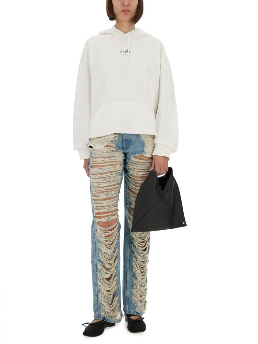 Mm6 By Maison Margiela Relaxed-Fit Cotton Sweatshirt With Minimal Logo Detail