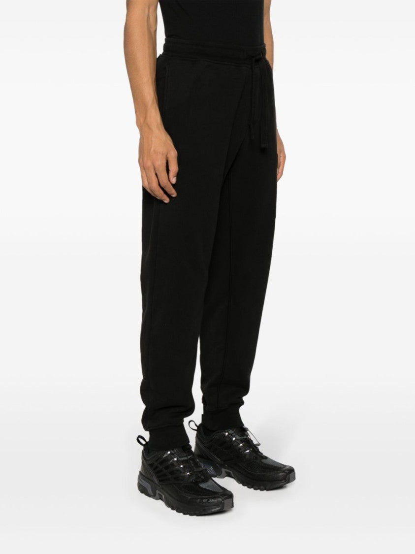 Stone Island Relaxed Fit Black Trousers With Elasticated Waistband And Distinctive Patch Pocket