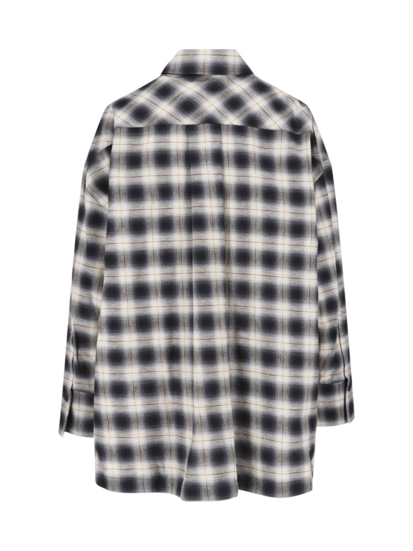 The Attico Classic Plaid Shirt With Asymmetrical Hem