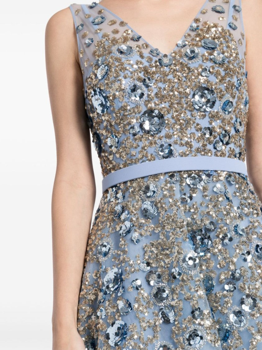 Saiid Kobeisy Tulle, Ankle Length Dress With Dotted Beading