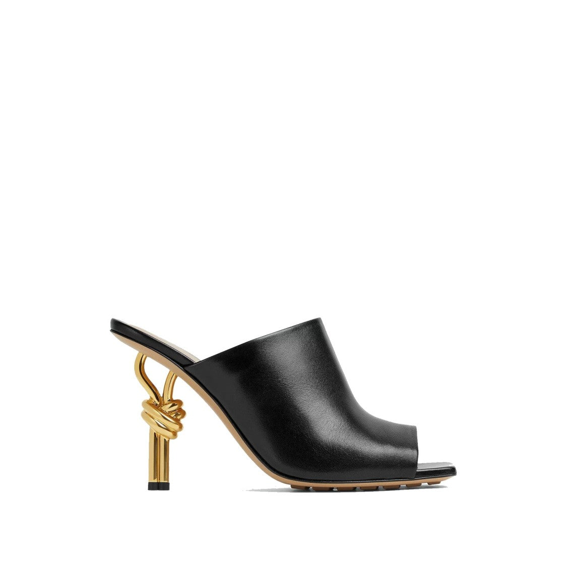 Bottega Veneta Knot Detail Black Leather Mules