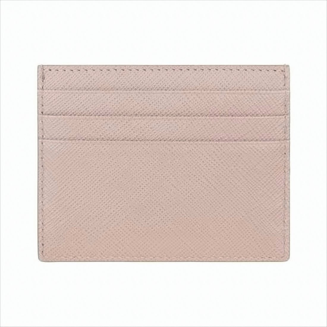 Prada Textured Calf Leather Cardholder With Gold-Tone Logo