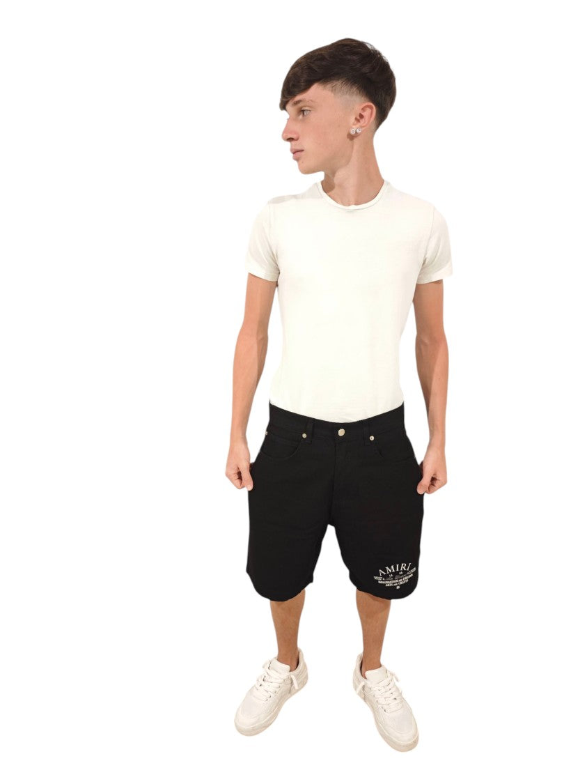 Amiri Knee-Length Cotton Bermuda Shorts With Logo Detail