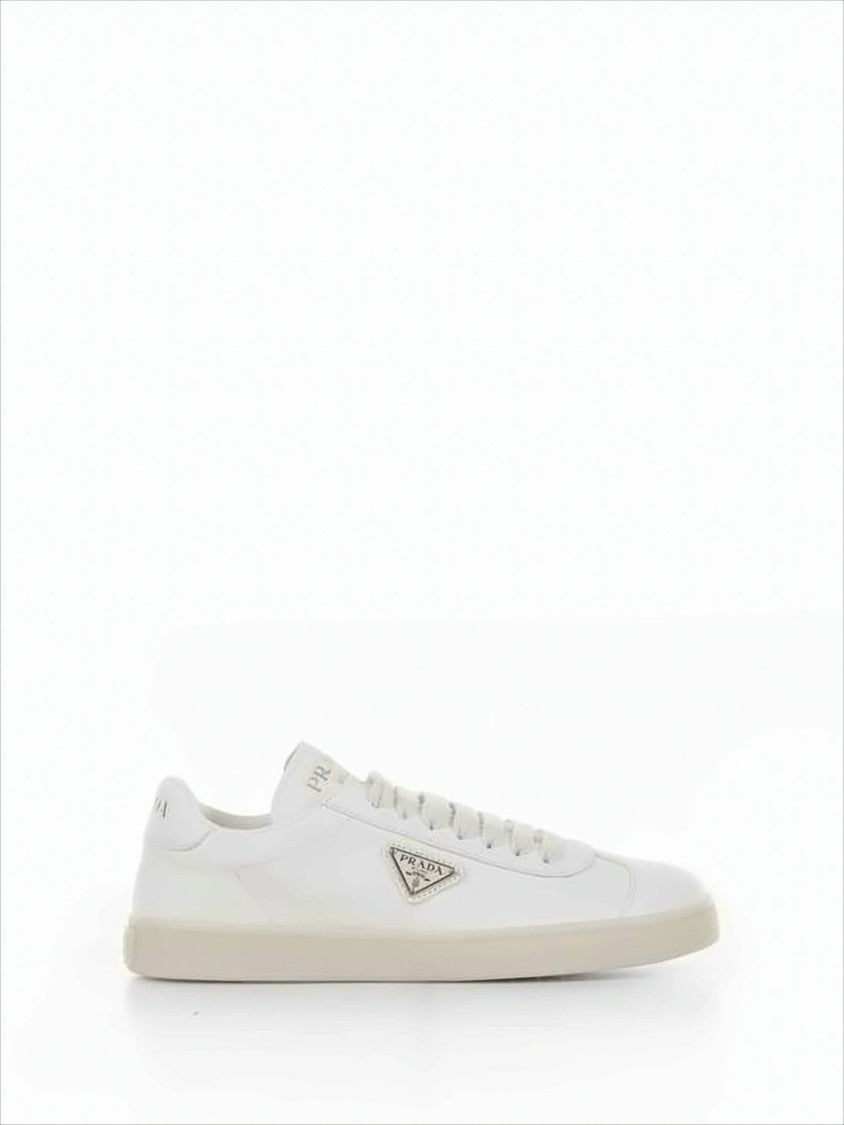 Prada Low-Top Leather Sneakers With Minimalist Design