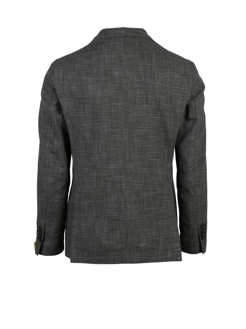 L.B.M. 1911 Grey Cotton Polyester Linen Rounded Jacket