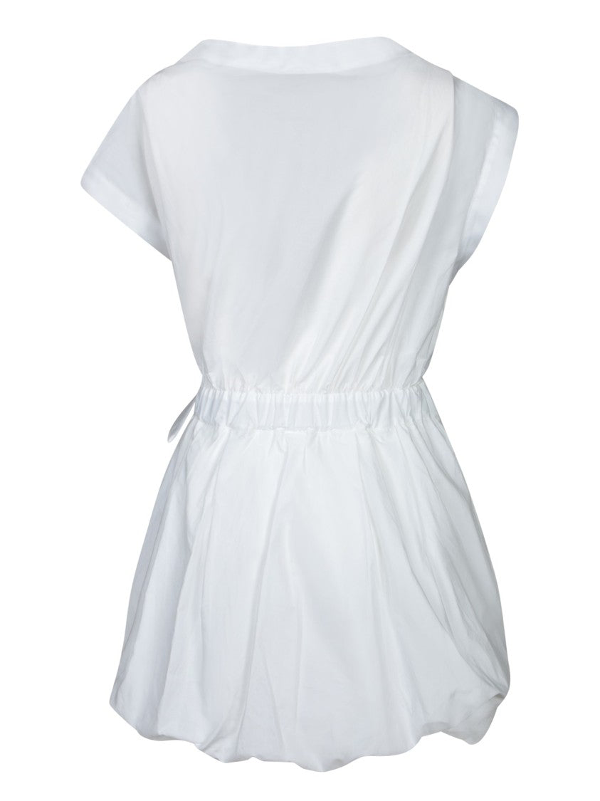 Pinko Wrap White Dress With Cinched Waist