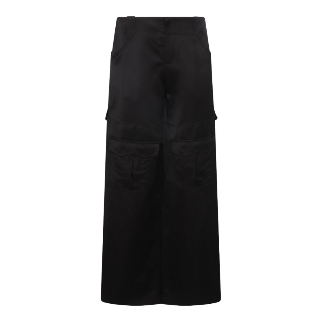 Tom Ford Wide-Leg Black Trousers With High Waist And Functional Pockets