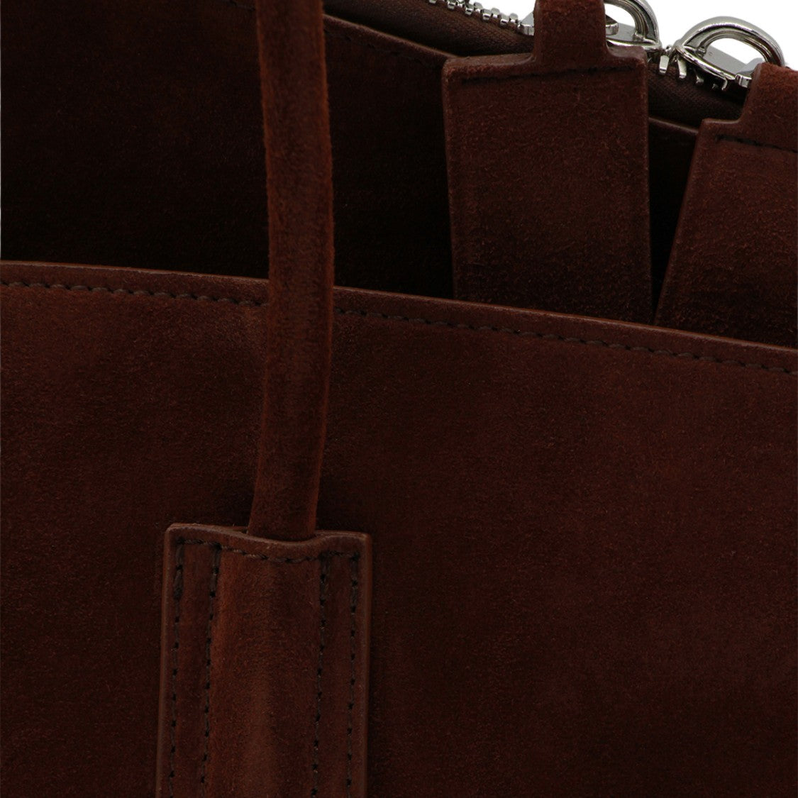 The Attico Soft-Structured Brown Suede Tote Bag
