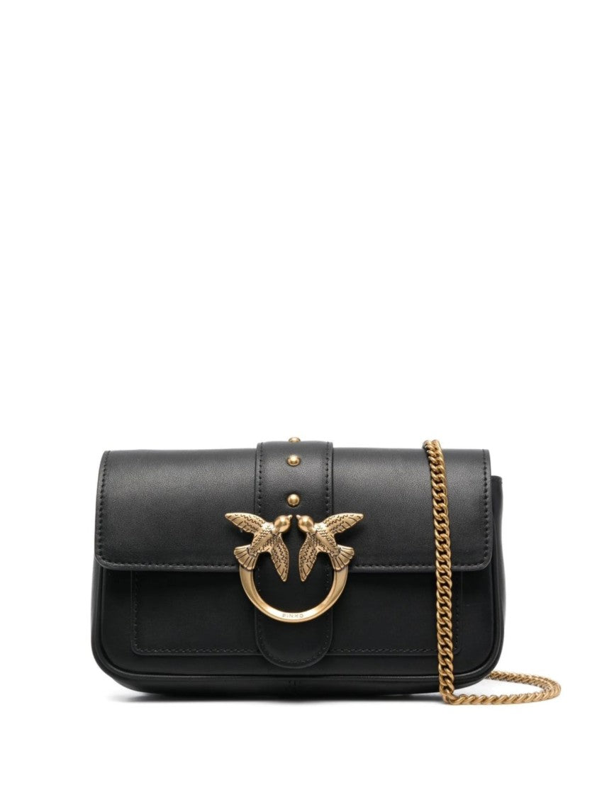Pinko Structured Bag With Bird Clasp And Detachable Chain Strap