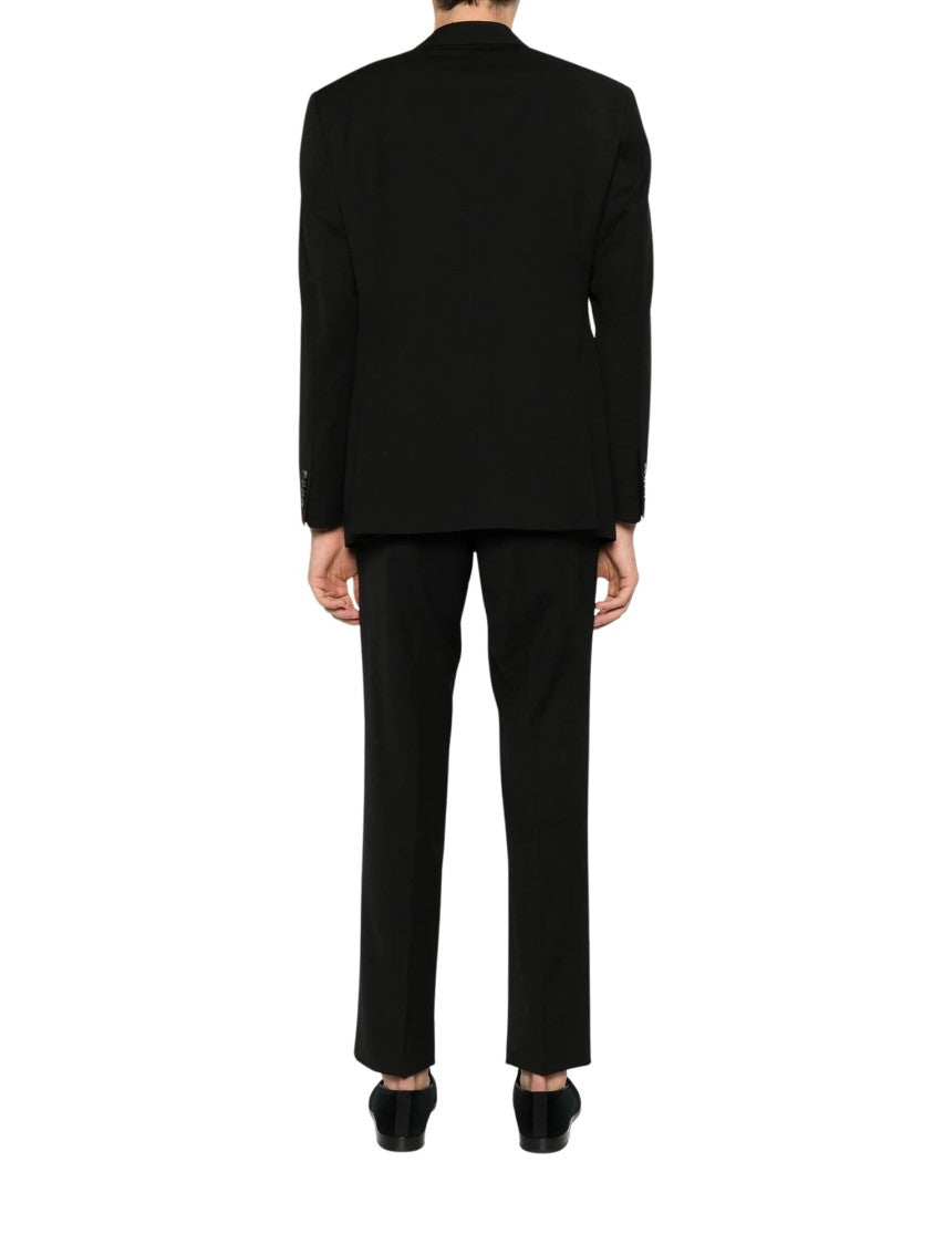 Giorgio Armani Black Structured Twill Virgin Wool Suit