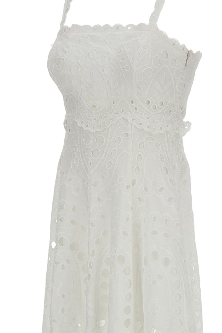 Charo Ruiz Ibiza White Glimmer Cotton-Blend Dress