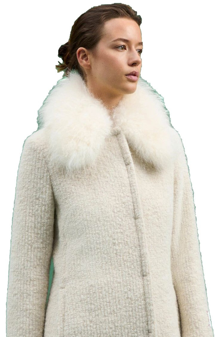 Peuterey Beige Coat With Fur Collar