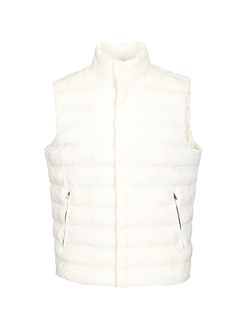 Herno Stand Collar White Quilted Jacket