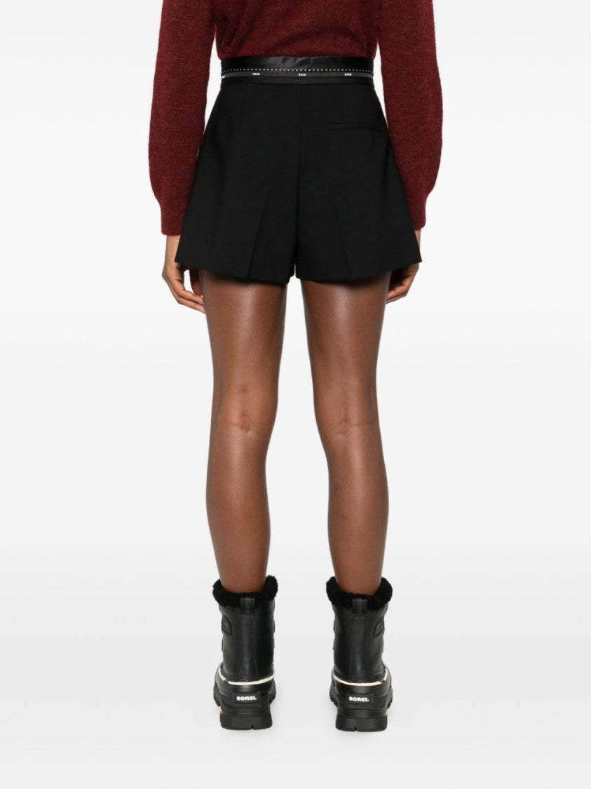 Msgm Tailored Black Bermuda Shorts With High Waist
