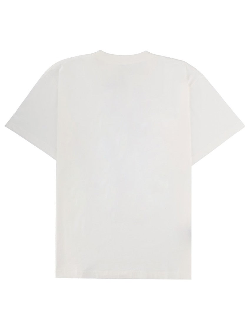 Mm6 By Maison Margiela White Graphic Print Cotton T-Shirt