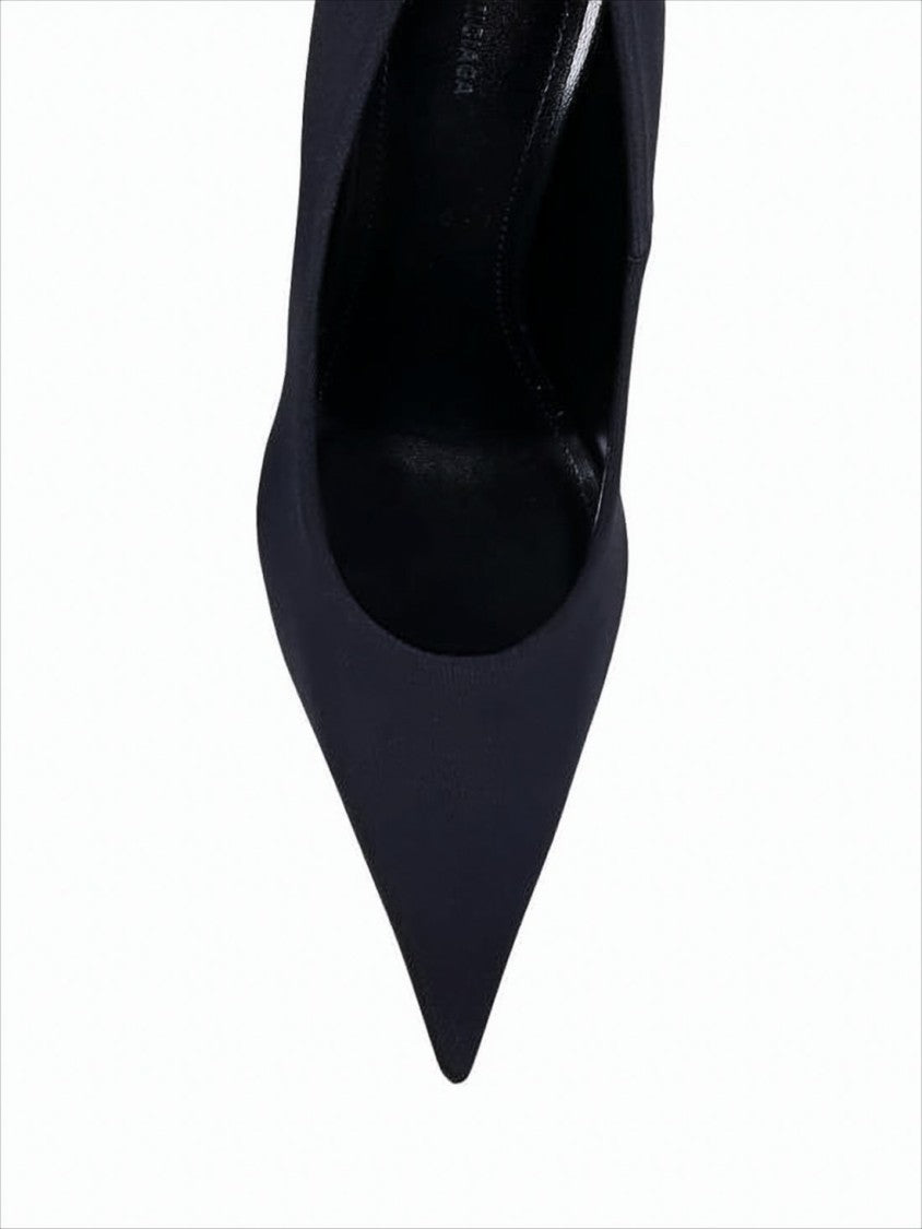 Balenciaga Pointed-Toe Black Spandex Pumps With Stiletto Heel