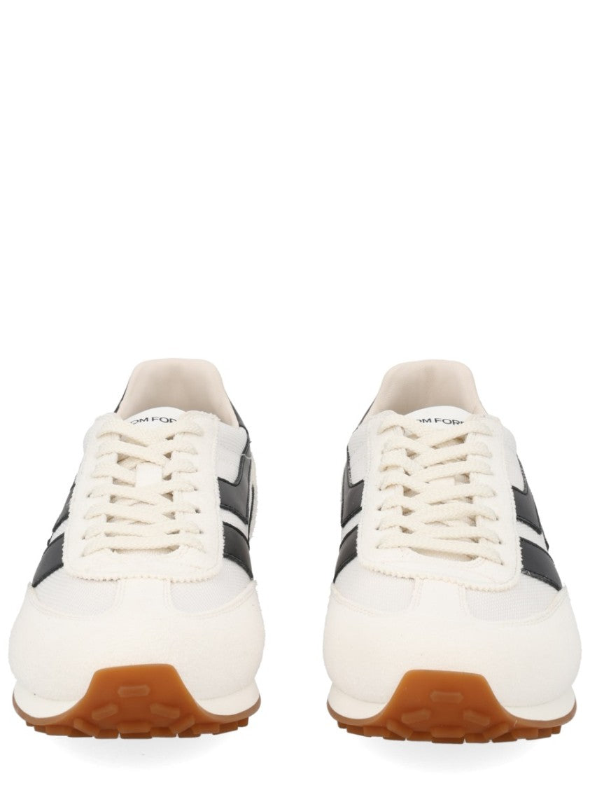 Tom Ford Mick Off-White Leather-Blend Sneakers