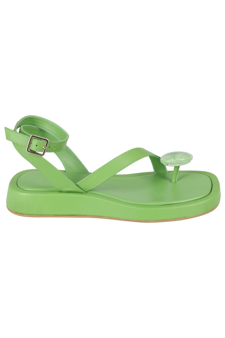 Gia X Rhw Square-Toe Flat Thong Sandals