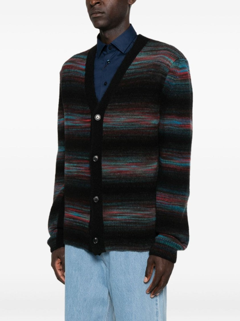 Paul Smith Horizontal Striped Cardigan With V-Neck