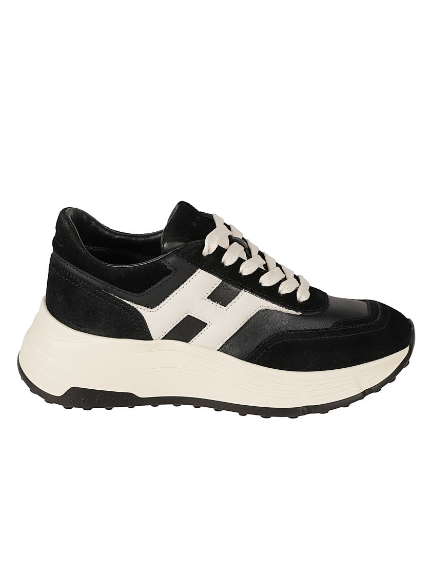 Hogan Sporty Sneakers With Smooth And Suede Leather Panels
