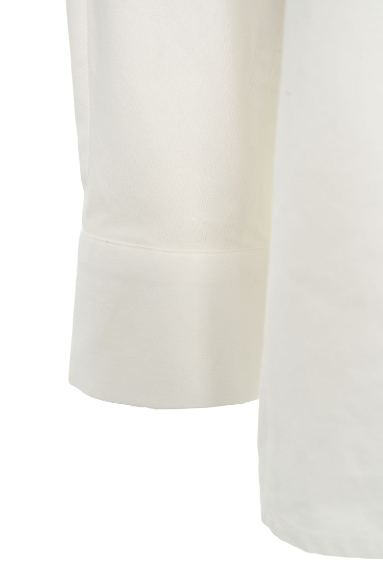 Viktoria Chan High-Collar Relaxed Shirt With Hidden Button Closure