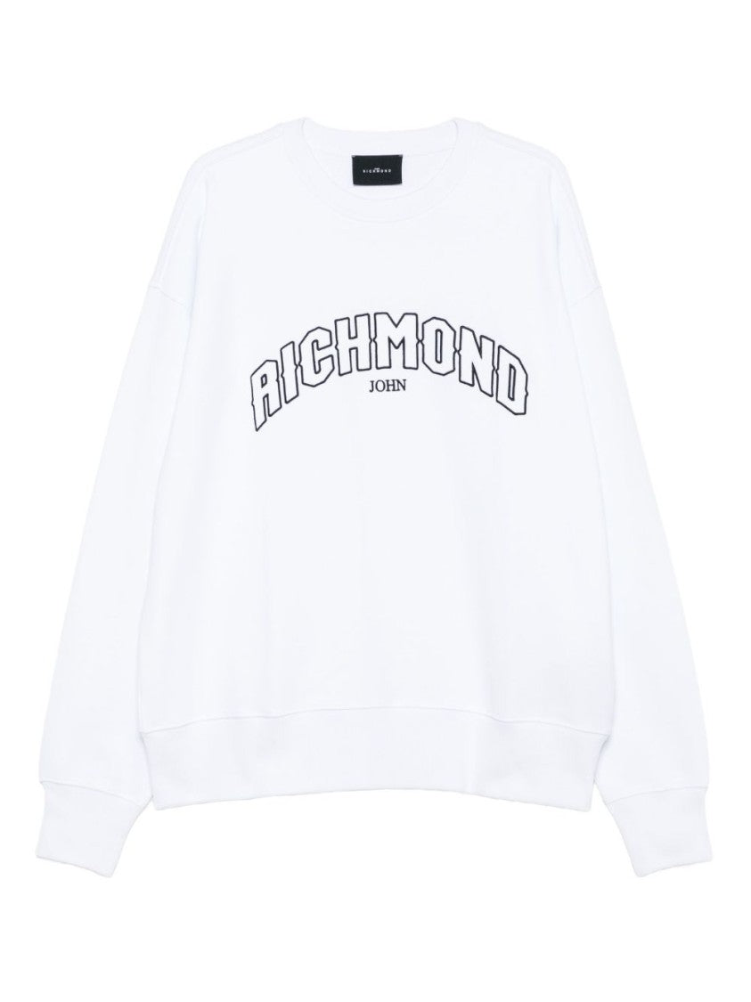 John Richmond Crewneck Sweatshirt With Arched Text Detail