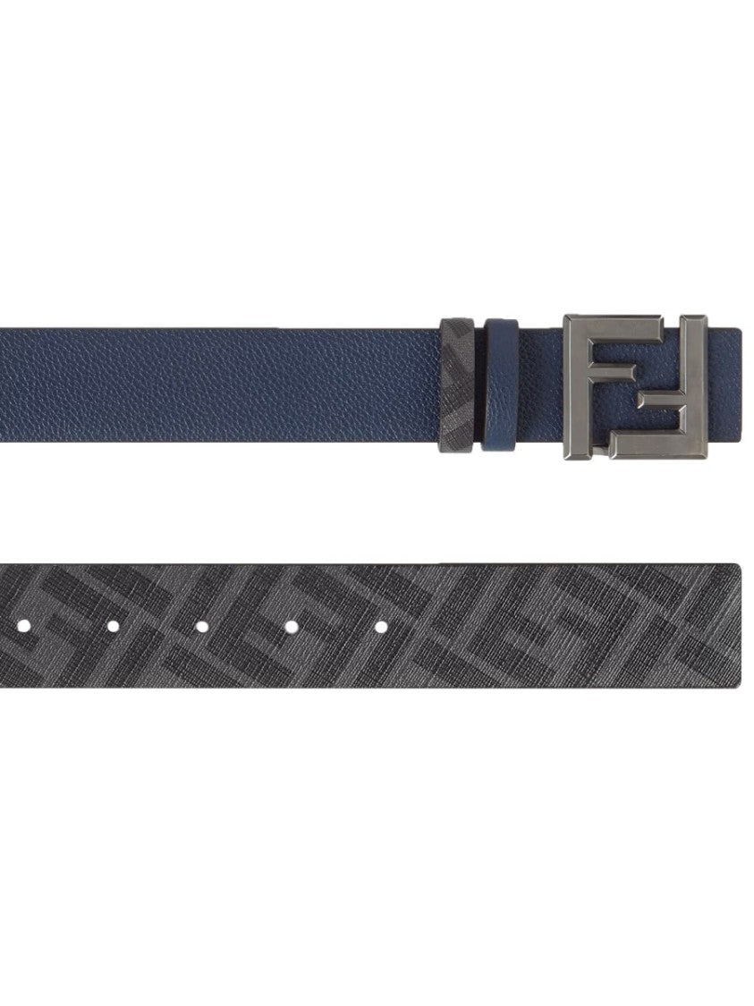 Fendi Reversible Geometric Square Buckle Leather Belt