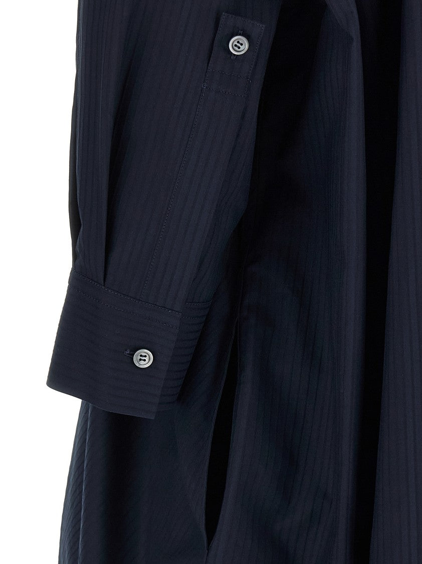 Loewe Balloon Silhouette Mini Dress With Draping And Anagram Embroidery