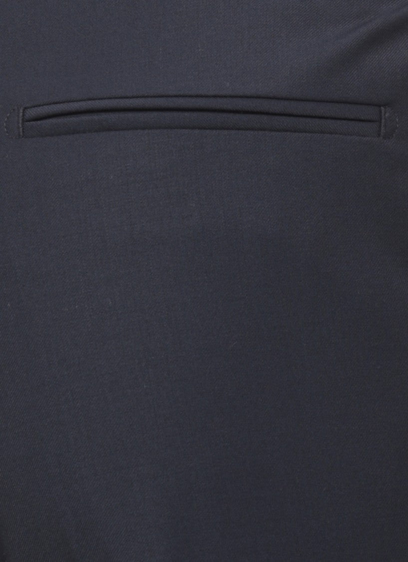 Devore Blue Tailored Wool Straight-Leg Pants