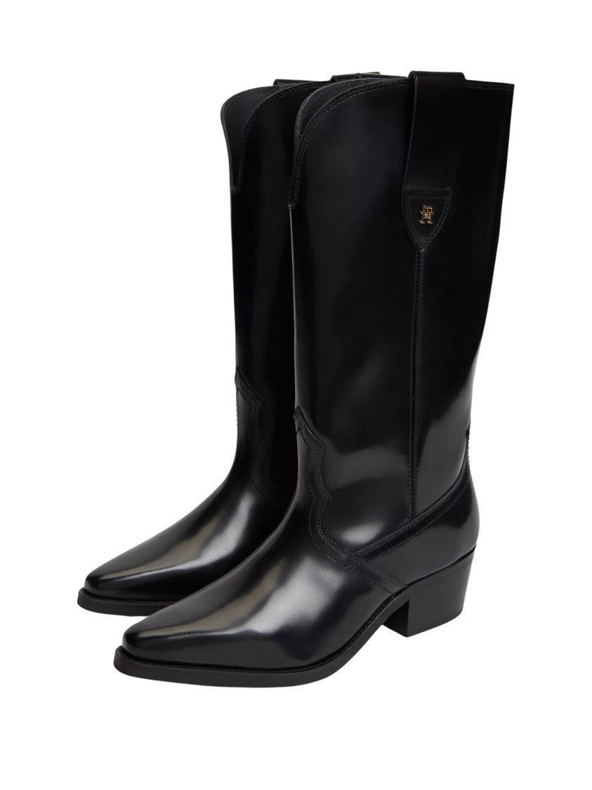 Tommy Hilfiger Abrasivato Mid-Calf Western Leather Boots