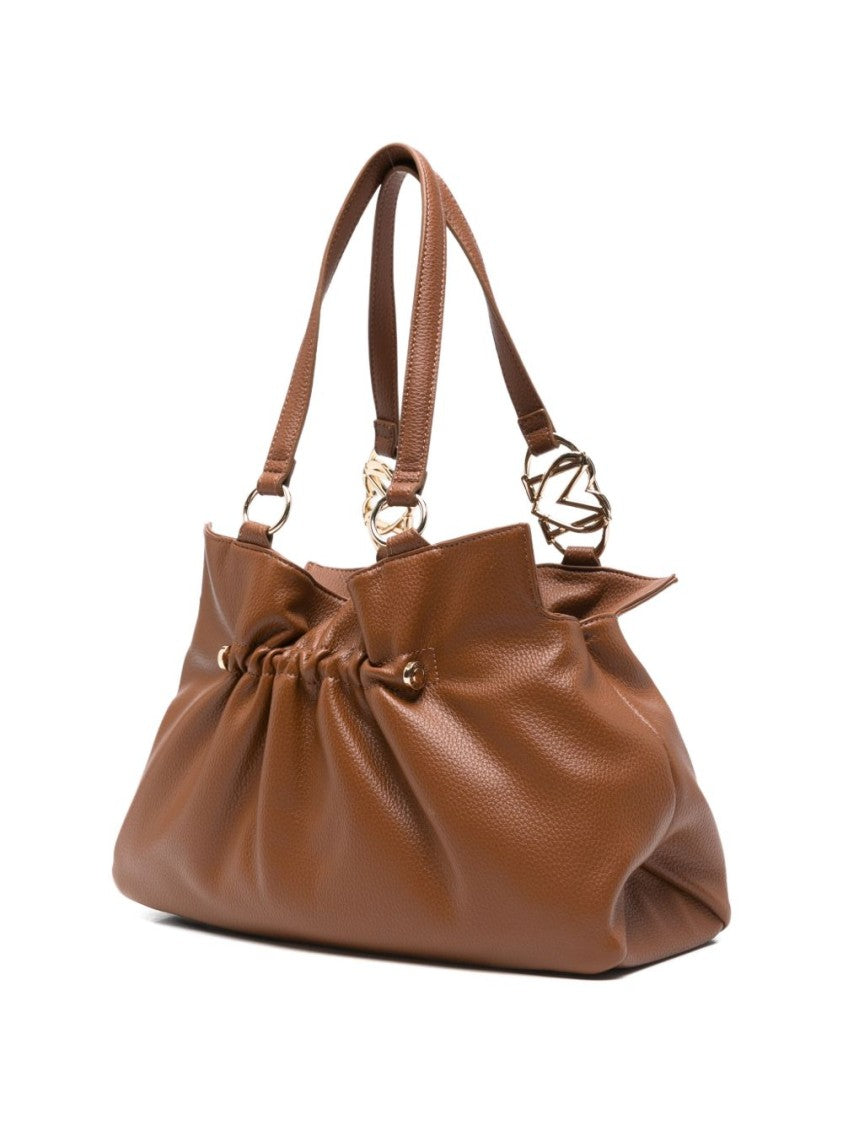 Love Moschino Textured Polyurethane Shoulder Bag With Gathered Design