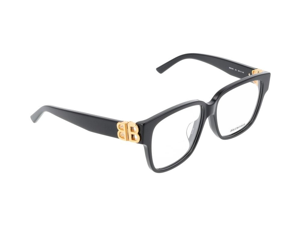 Balenciaga Eyeglasses Bb0104o 001 Black Gold Transparent 56/14/140