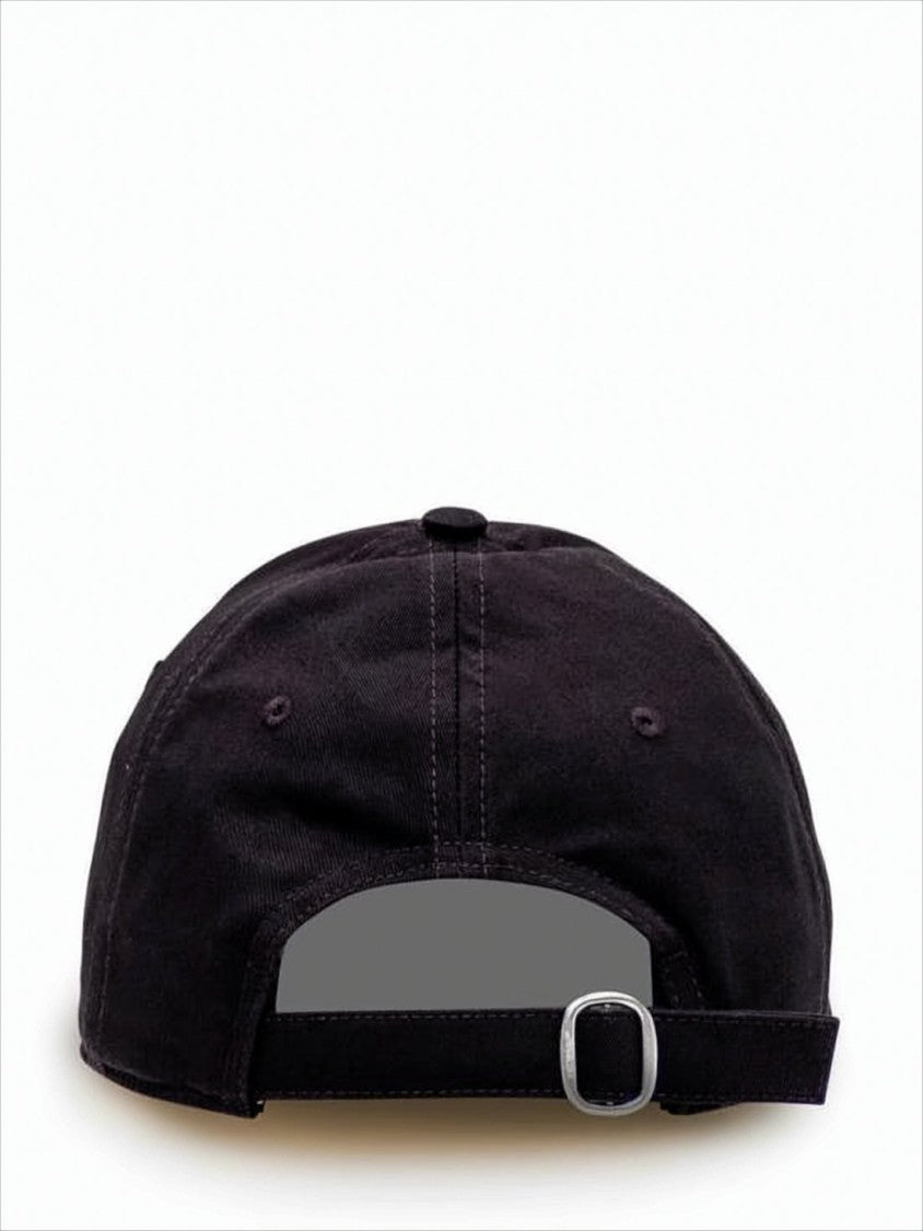 Off-White Black Cotton Baseball Cap With Embroidered Logo
