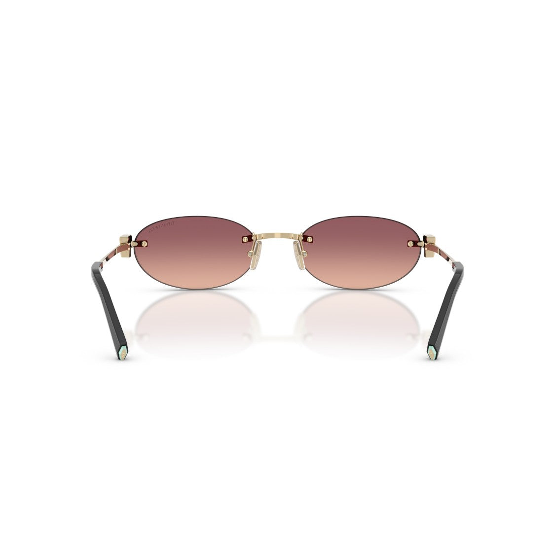 Tiffany & Co. Gradient Tint Oval Sunglasses With Gold Accents