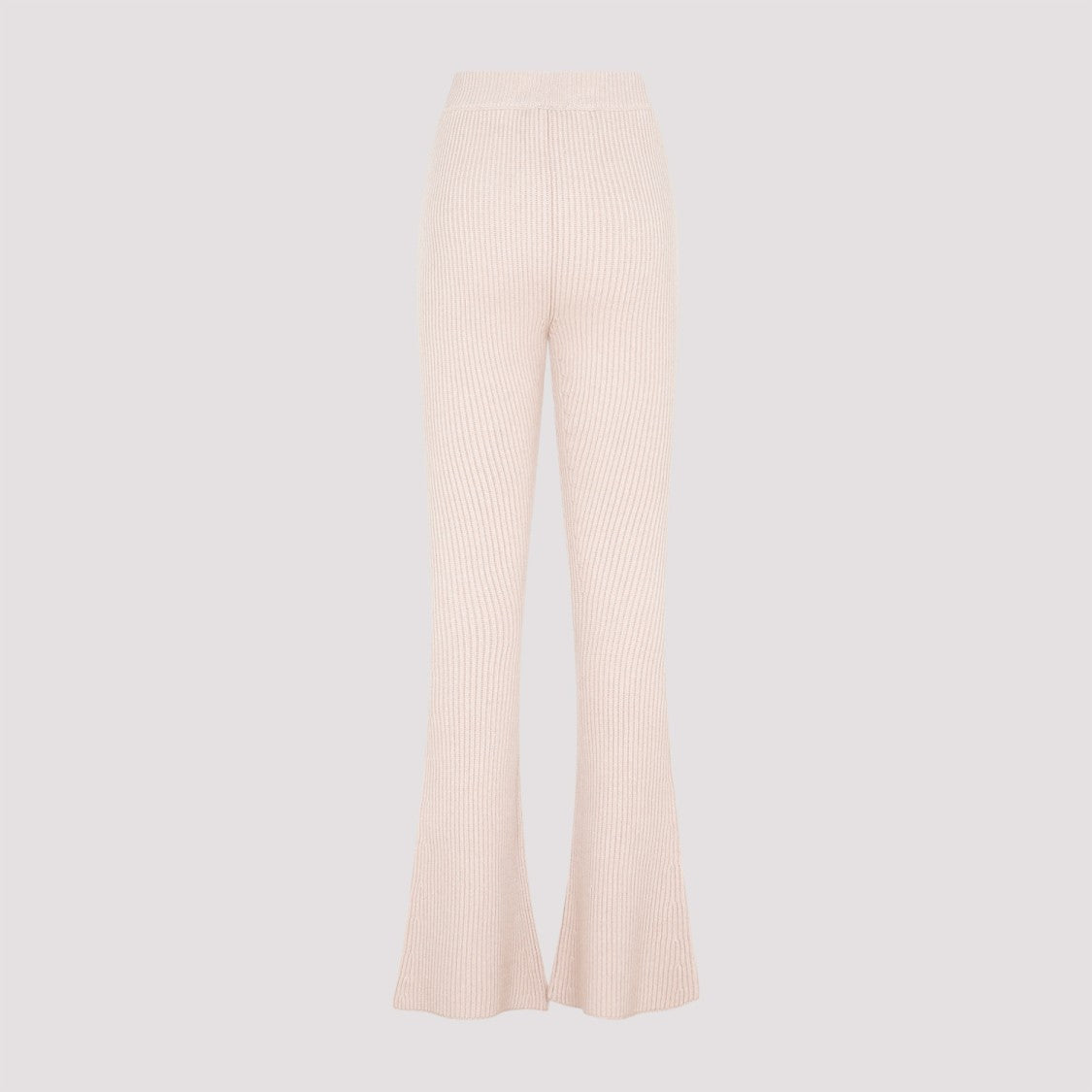Peserico Flare Knit Rib Nude Fleece Wool Pant