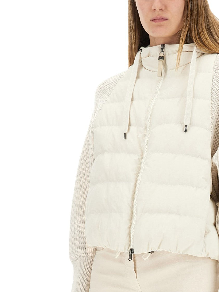 Brunello Cucinelli Knitted Sleeves Down Jacket