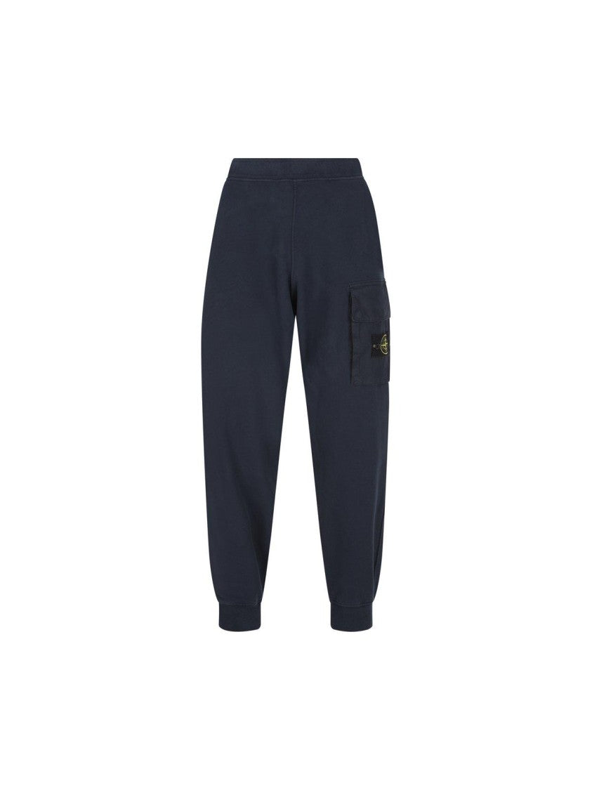 Stone Island Cotton Trousers With Ribbed Cuffs