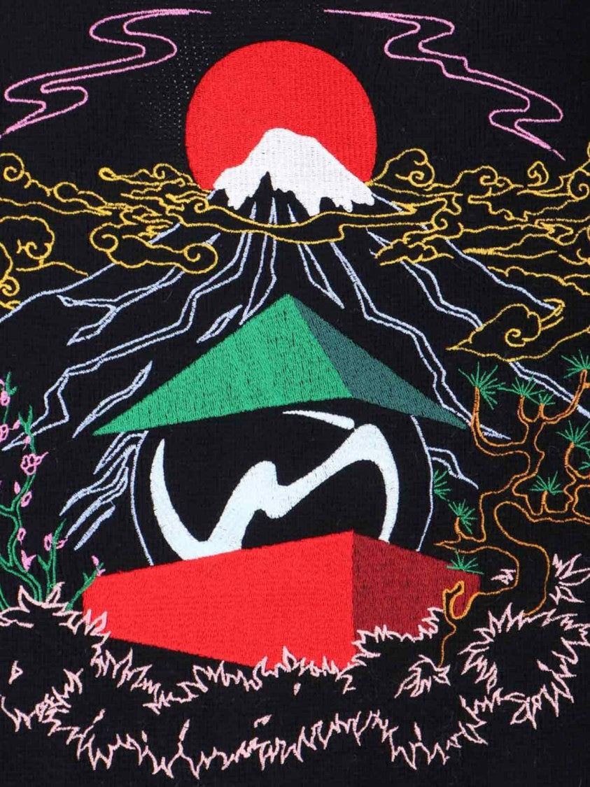 Casablanca "Casa Mountain Temple" Cardigan – Black And Light Blue