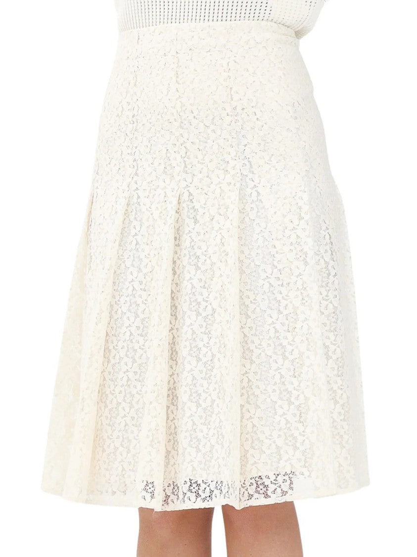 Max Mara White Cotton Polyamide Beta Skirt