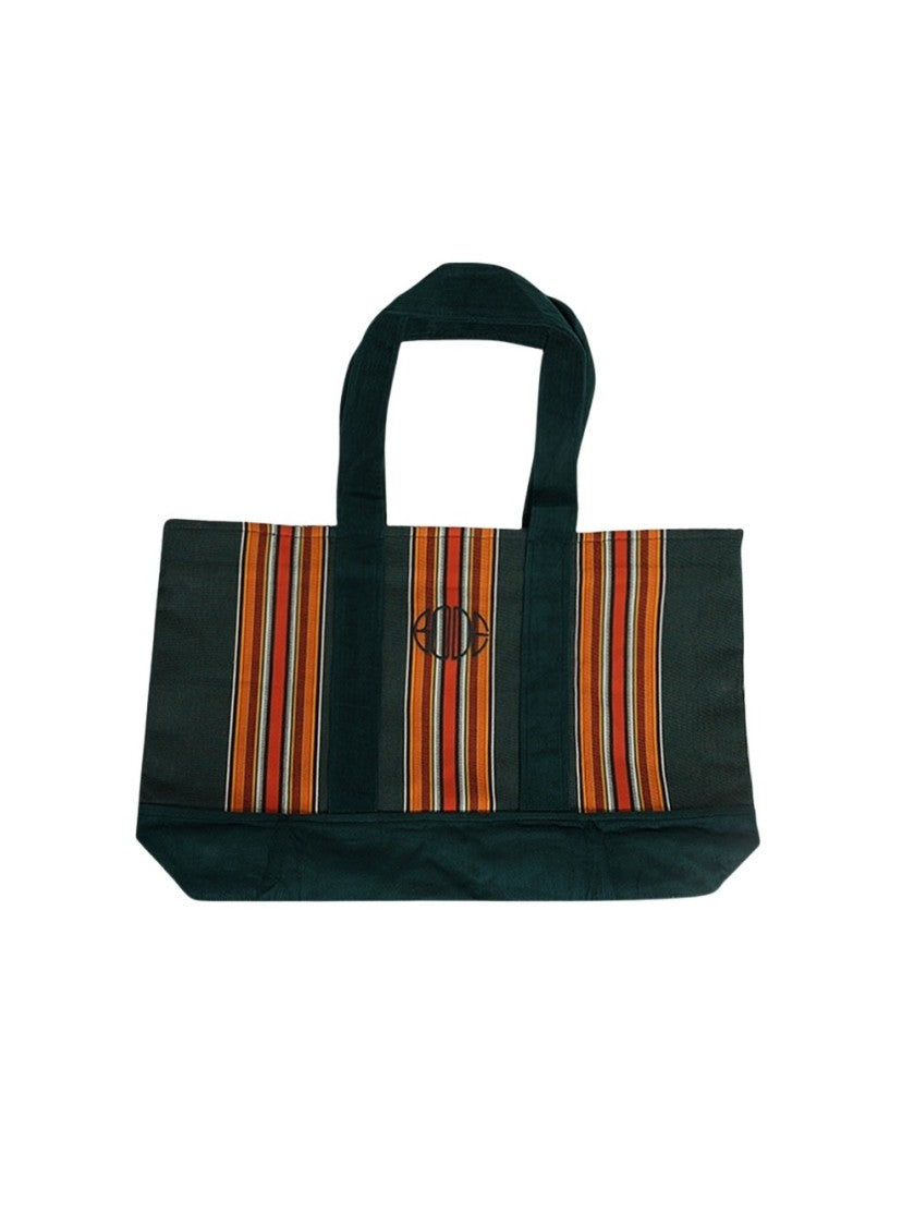 Bode Parakeet Stripe Tote Bag Green Multicolor