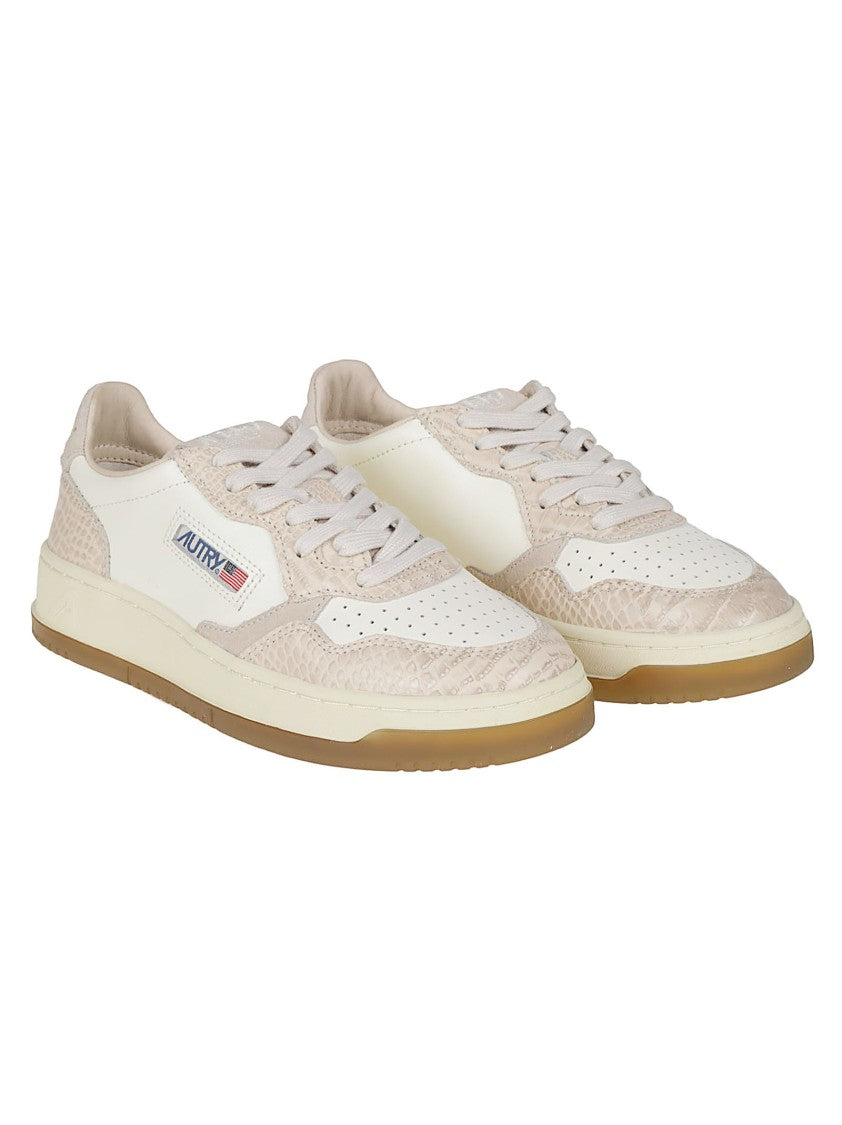 Autry Medalist Low Crocodile-Embossed Cow Leather Sneakers