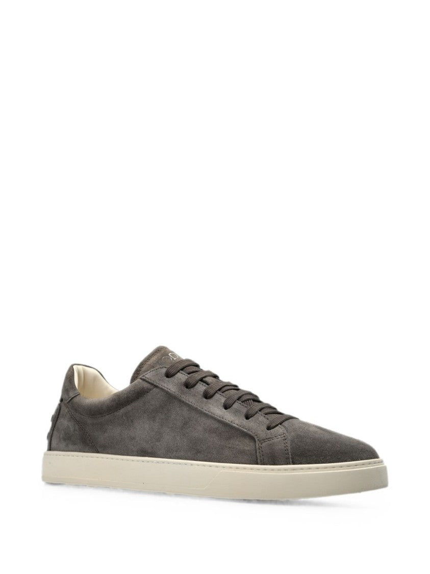 Tod's Brown Low-Profile Calfskin Suede Sneakers