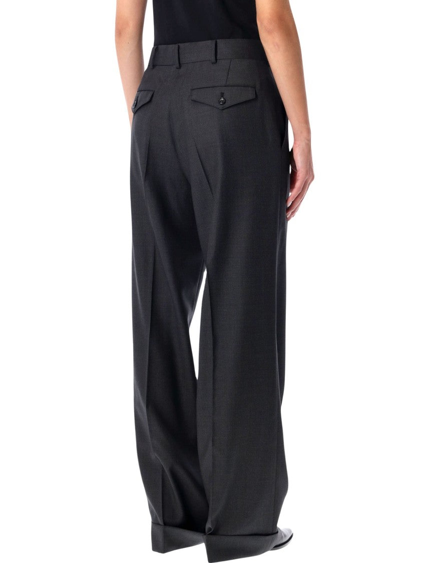 Junya Watanabe Wide-Leg Tailored Pants With Sharp Pleats