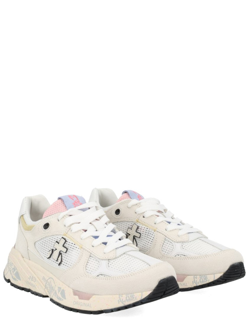Premiata Mased Mesh Calfskin Sneakers