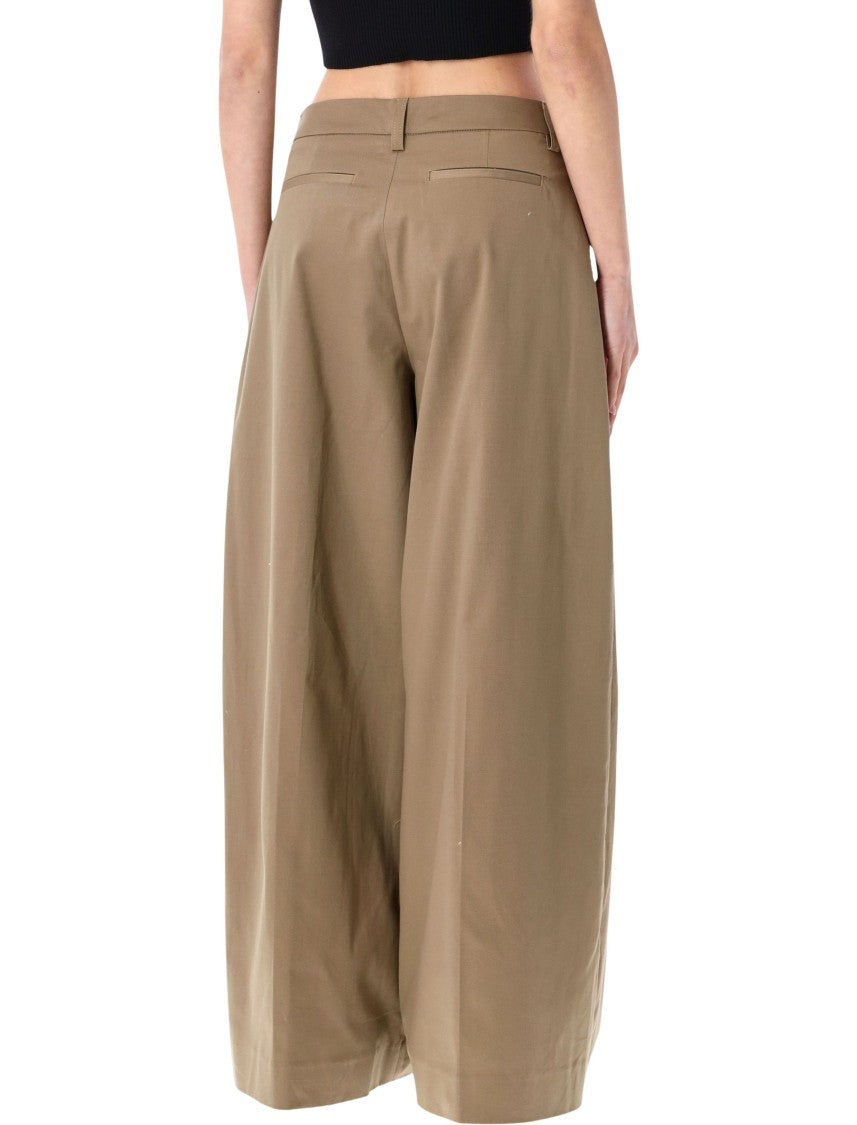 The Latest Deva Wide Leg Cotton Tailored Trousers