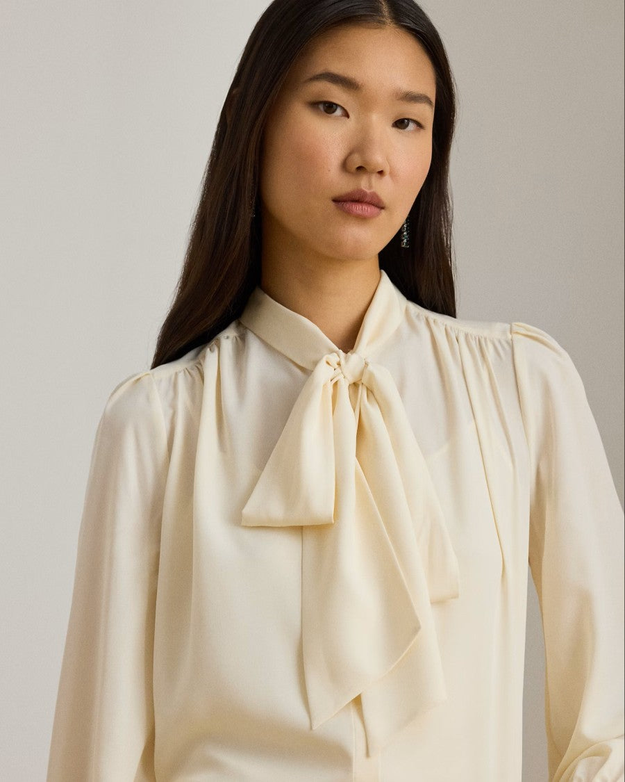 Lauren Ralph Lauren Natural Klaryce Recycled Georgette Blouse Shirt
