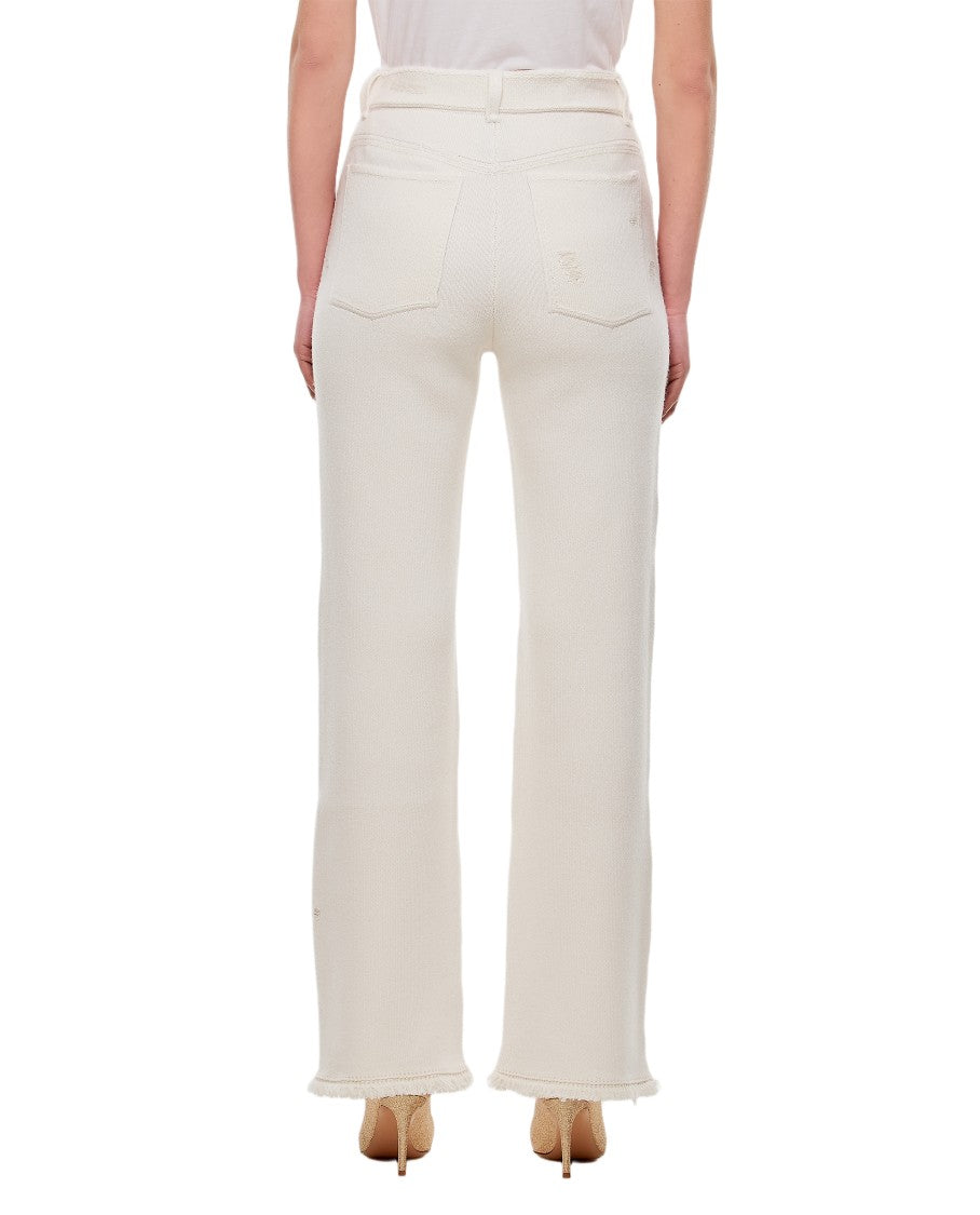 Barrie Cashmere Straight Pants With Concealed Fastening And Five Pockets