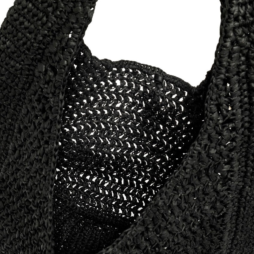 Gianni Chiarini Crochet Straw Hobo Bag